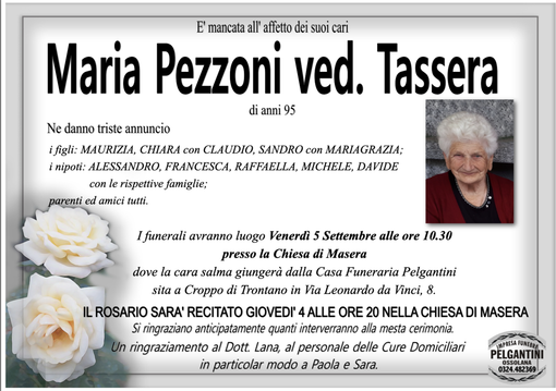 Maria Pezzoni ved. Tassera di anni 95