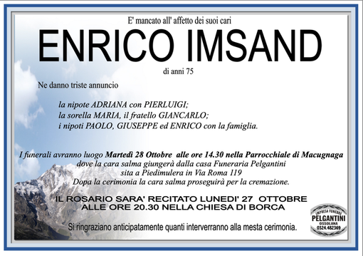 Enrico Imsand di anni 75