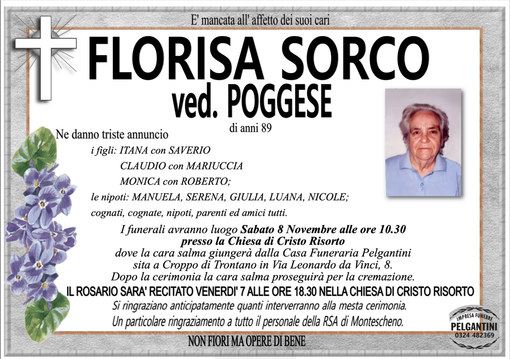 Florisa Sorco ved. Poggese di anni 89 Florisa Sorco ved. Poggese di anni 89