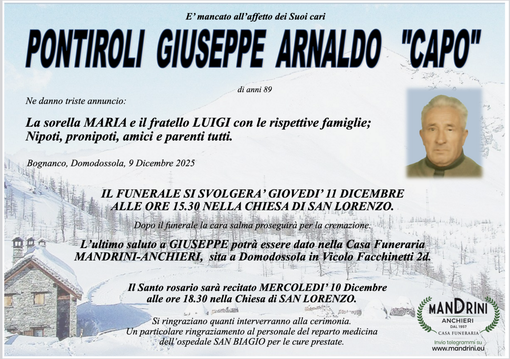 Pontiroli Giuseppe Arnaldo "Capo" di anni 89 Pontiroli Giuseppe Arnaldo "Capo" di anni 89