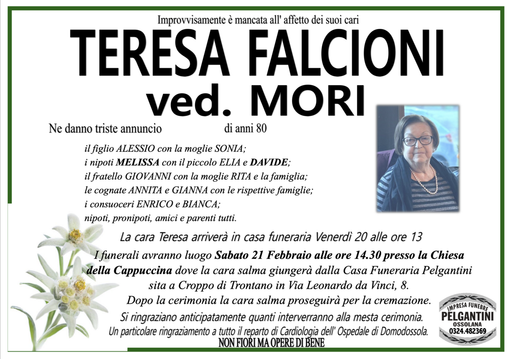 Teresa Falcioni ved. Mori di anni 80