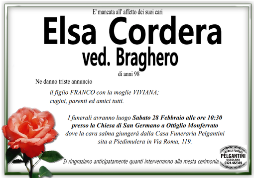 Elsa Cordera di anni 98