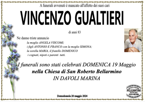 Vincenzo Gualtieri anni 83