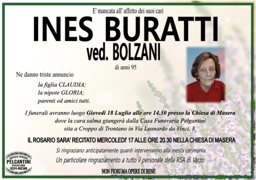 Ines Buratti ved. Bolzani 95 anni