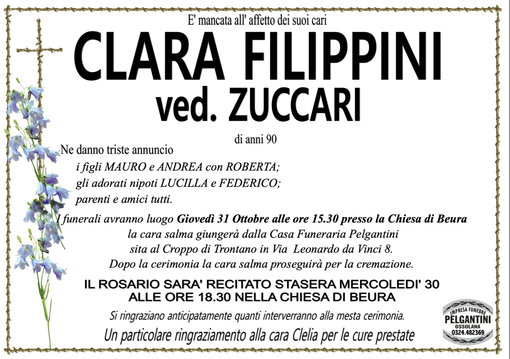 Clara Filippini ved. Zuccari di anni 90