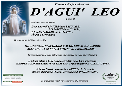 D'Aguì Leo 68 anni
