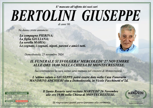 Bertolini Giuseppe di anni 90 Bertolini Giuseppe di anni 90