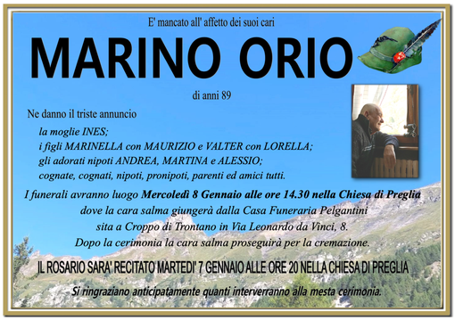 Marino Orio di anni 89