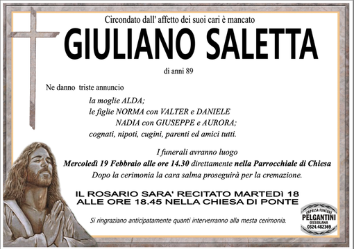 Giuliano Saletta di anni 89
