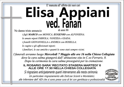 Elisa Appiani ved. Fanan di anni 88