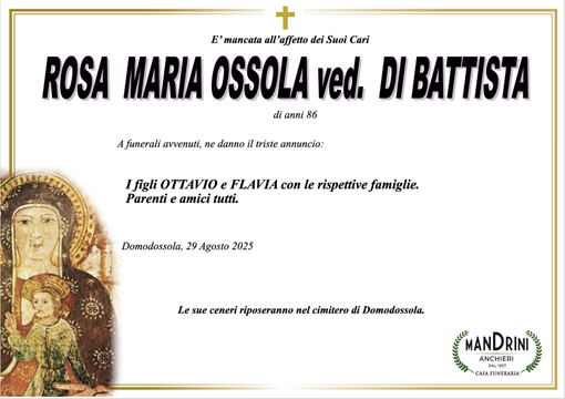 Rosa Maria Ossola ved. Di Battista di anni 86 Rosa Maria Ossola ved. Di Battista di anni 86