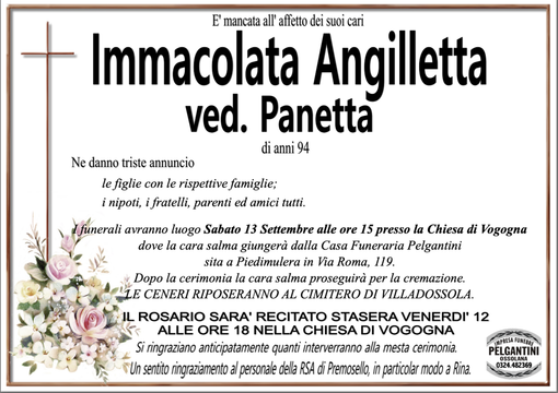 Immacolata Angilletta ved. Panetta di anni 94