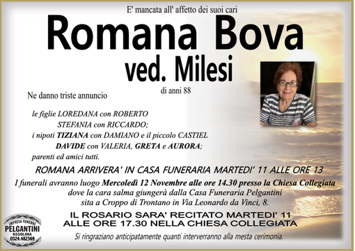 Romana Bova ved. Milesi 88 anni Romana Bova ved. Milesi 88 anni