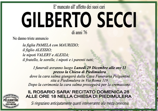 Gilberto Secci 76 anni