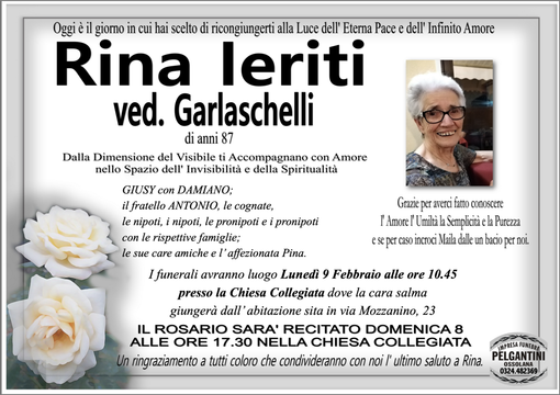 Rina Ieriti ved. Garlaschelli di anni 87