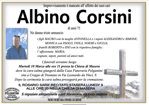 Albino Corsini di anni 75