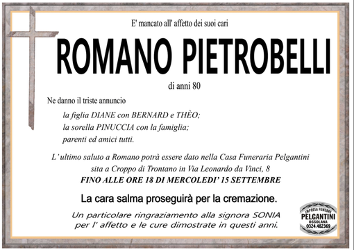 Romano Pietrobelli di anni 80