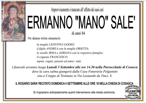 Ermanno &quot;Mano&quot; salè di anni 84