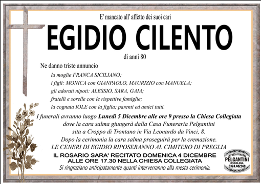 Egidio Cilento di anni 80