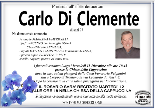 Carlo Di Clemente di anni 77