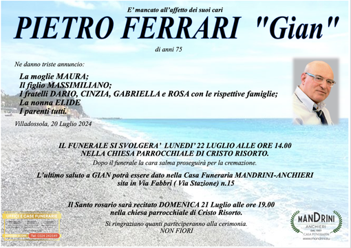 Pietro Ferrari "Gian" di anni 75 Pietro Ferrari "Gian" di anni 75