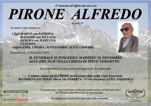 Pirone Alfredo di anni 87