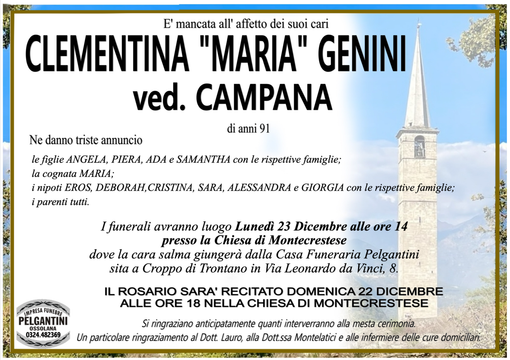 Clementina "Maria" Genini ved. Campana