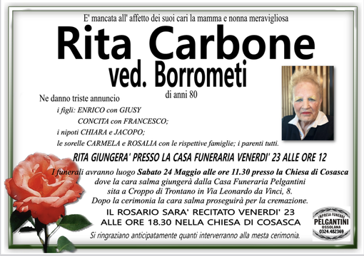Rita Carbone ved. Borrometi di anni 80