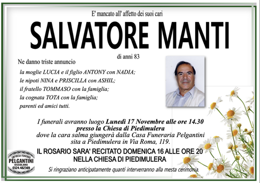 Salvatore Manti di anni 83