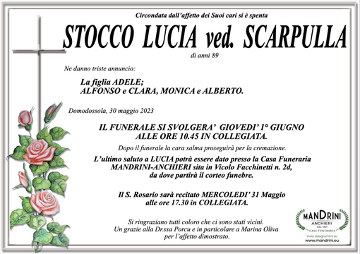 Stocco Lucia Ved. Scarpulla di anni 89 Stocco Lucia Ved. Scarpulla di anni 89