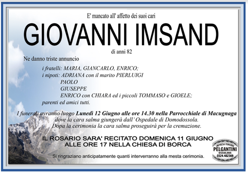 Giovanni Imsand di anni 82