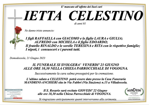 Ietta Celestino di anni 81 Ietta Celestino di anni 81