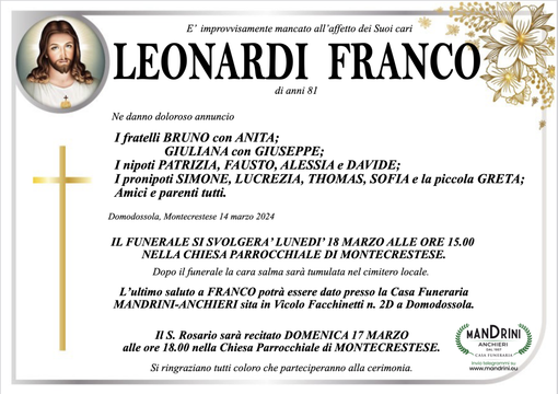Leonardo Franco di anni 81