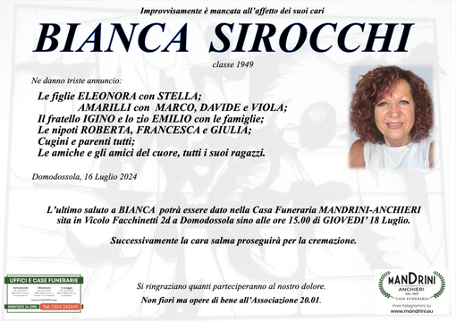 Bianca Sirocchi classe 1949 Bianca Sirocchi classe 1949