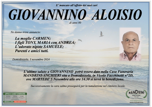 Giovannino Aloisio di anni 80