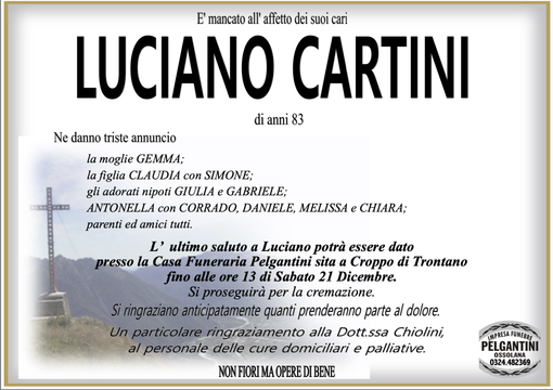 Luciano Cartini di anni 83