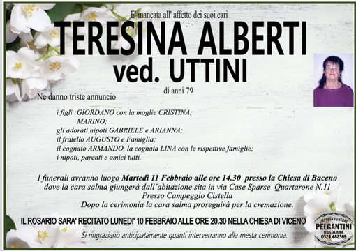 Teresina Alberti ved. Uttini 79 anni