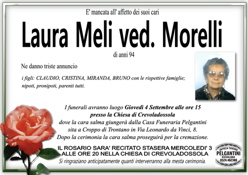 Laura Meli ved. Morelli 94 anni