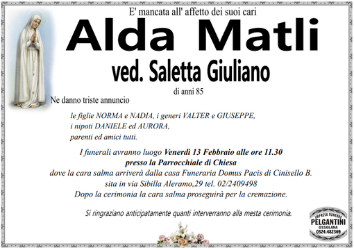 Alda Matli di anni 85