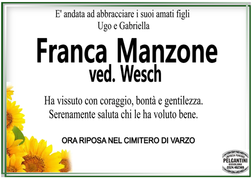 Franca Manzone ved. Wesch