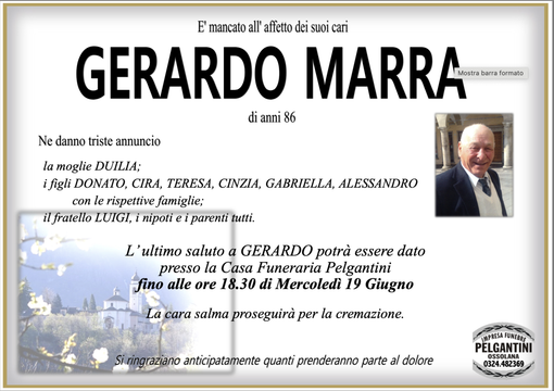 Gerardo Marra di anni 86