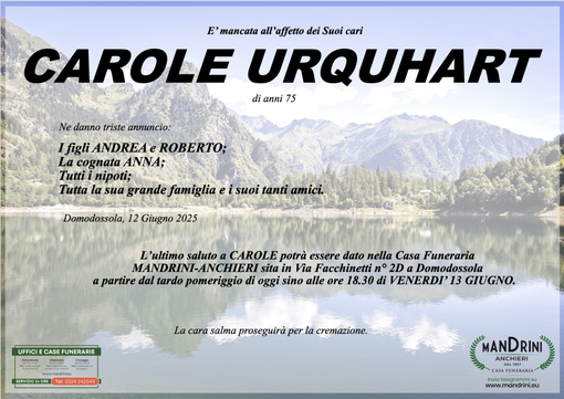 Carole Urquhart di anni 75