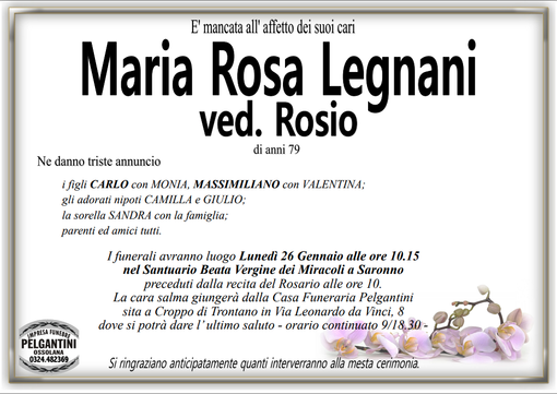 Maria Rosa Legnani di anni 79