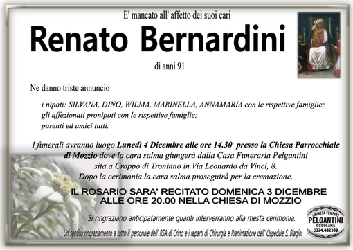Renato Bernardini di anni 91