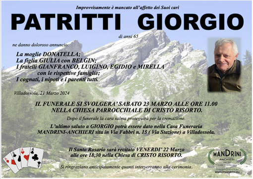 Patritti Giorgio di anni 65