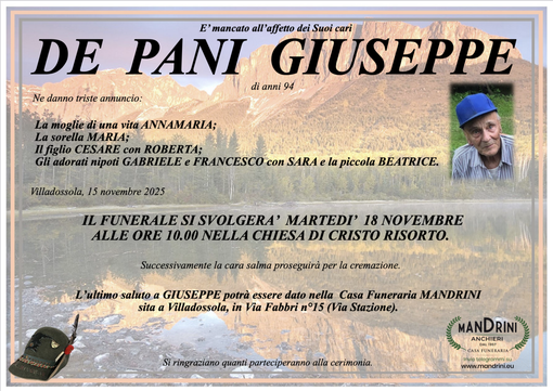 De Pani Giuseppe di anni 94