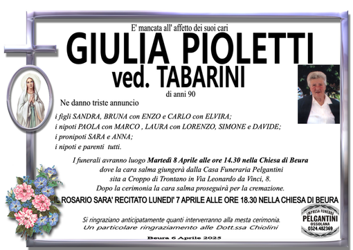 Giulia Pioletti ved. Tabarini di anni 90