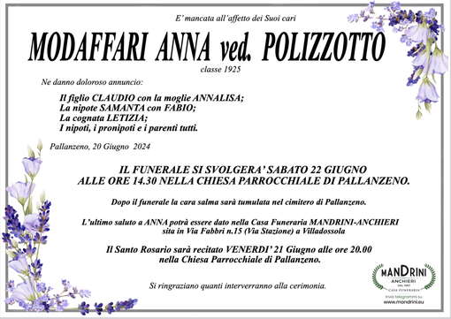 Modaffari Anna ved. Polizzotto classe 1925