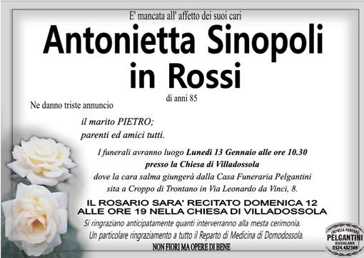 Antonietta Sinopoli in Rossi 85 anni