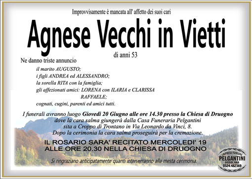 Agnese Vecchi in Vietti di anni 53 Agnese Vecchi in Vietti di anni 53